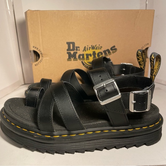Dr. Martens Black Leather Buckle Sandals Size 9 - Picture 6 of 15